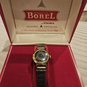 Ernest Borel Gold Watch with Black Strap